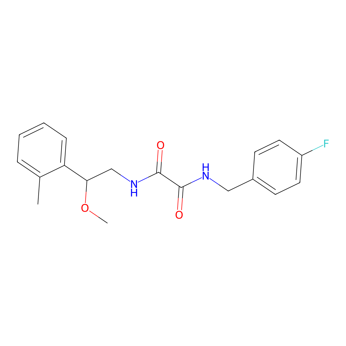 N1-(4-fluorobenzyl)-N2-(2-methoxy-2-(o-tolyl)ethyl)oxalamide molecular structure, CAS 1797281-32-3