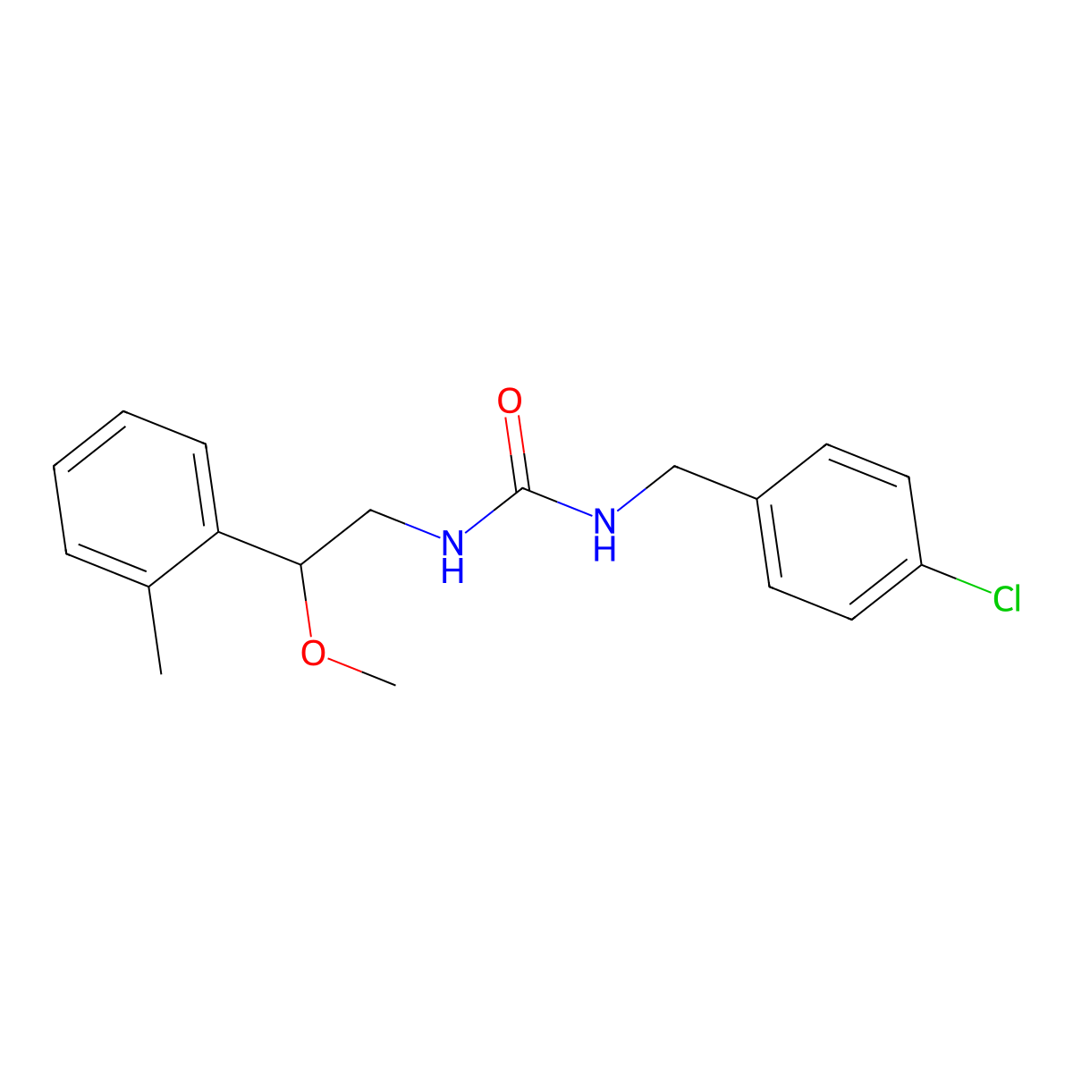 1-(4-Chlorobenzyl)-3-(2-methoxy-2-(o-tolyl)ethyl)urea molecular structure, CAS 1797281-46-9