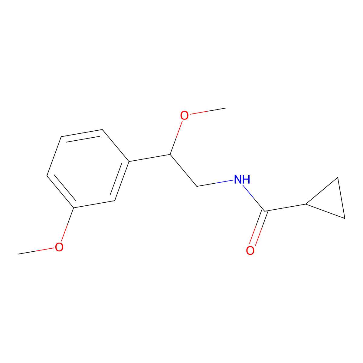 N-[2-methoxy-2-(3-methoxyphenyl)ethyl]cyclopropanecarboxamide molecular structure, CAS 1797281-48-1