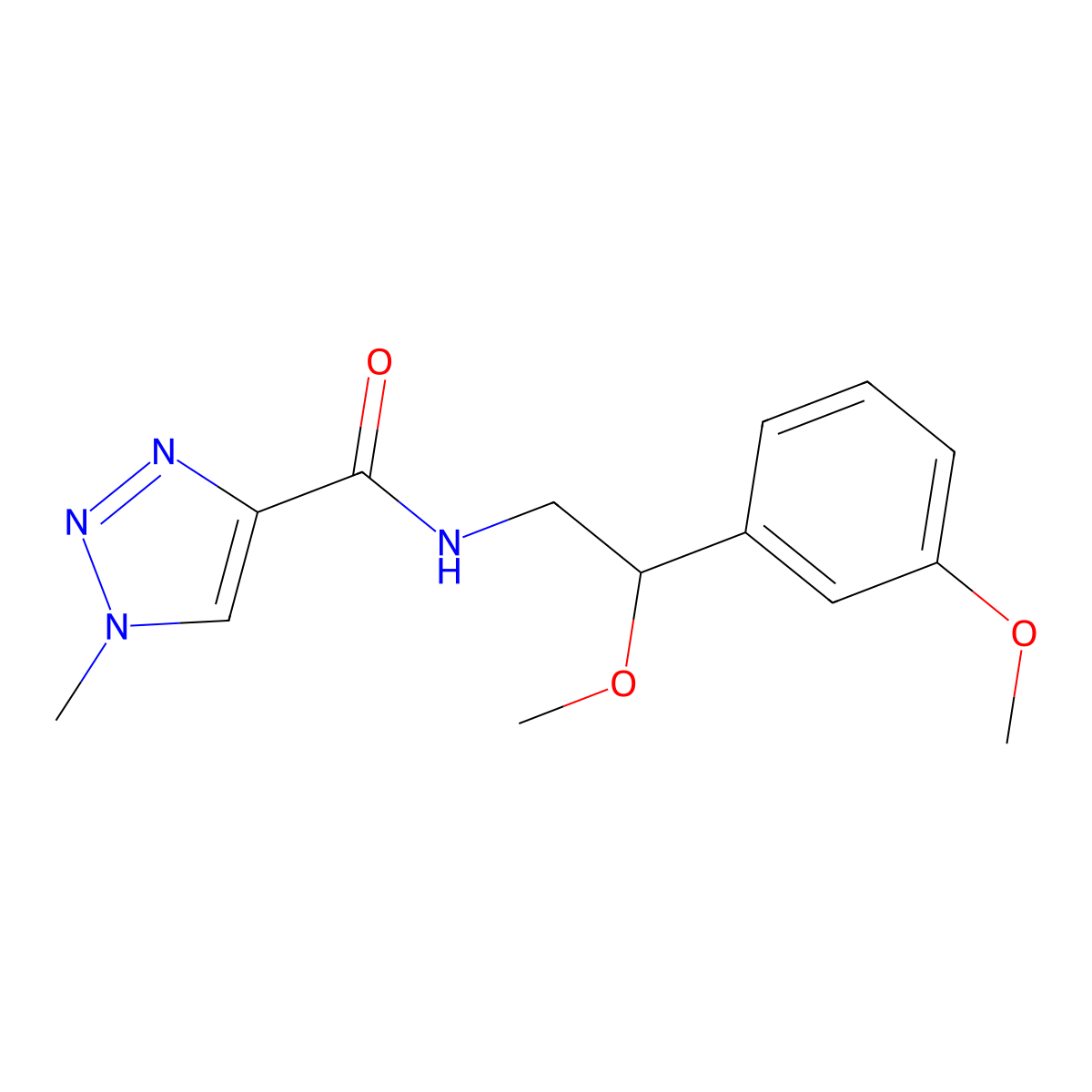 N-[2-methoxy-2-(3-methoxyphenyl)ethyl]-1-methyl-1H-1,2,3-triazole-4-carboxamide molecular structure, CAS 1797281-59-4