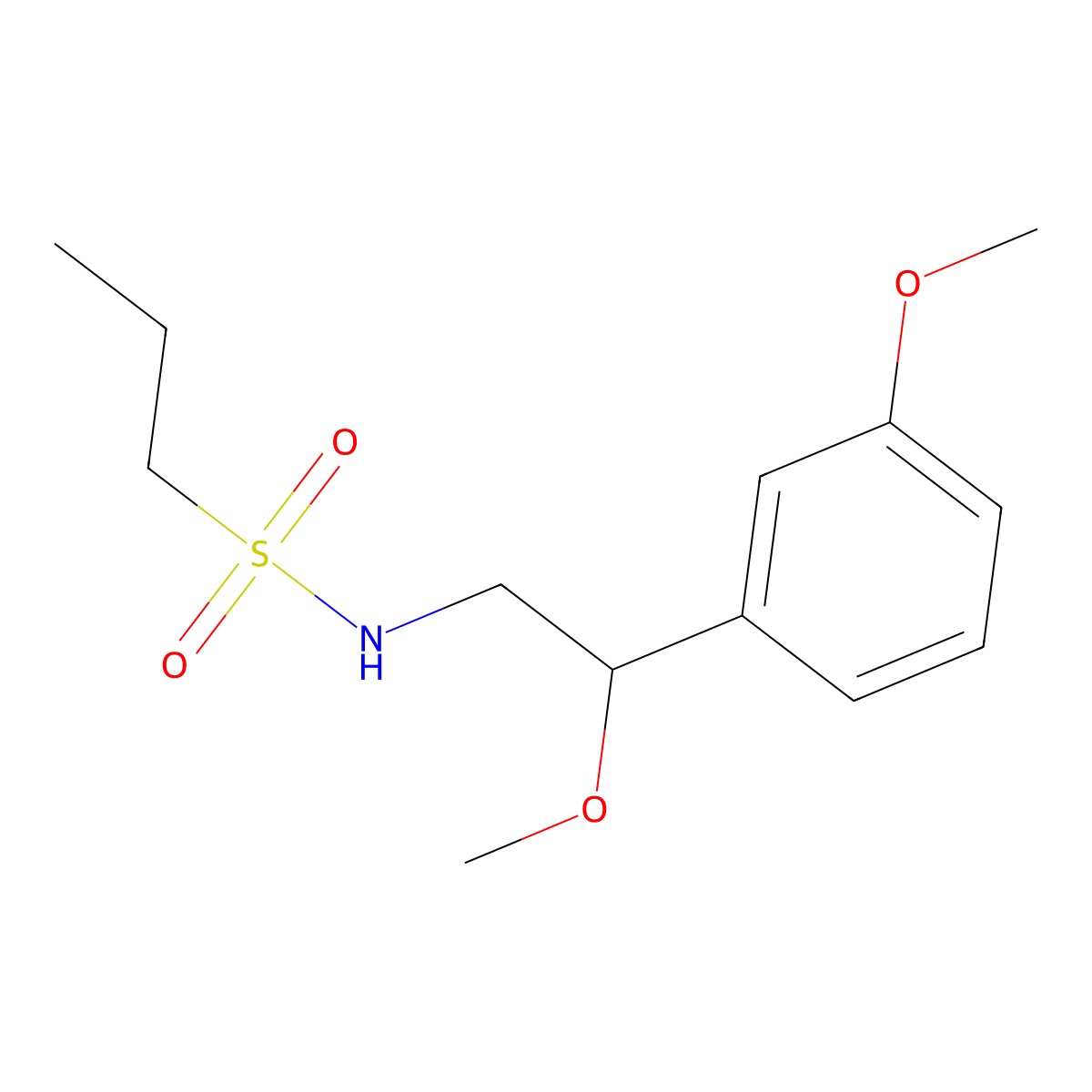 N-[2-methoxy-2-(3-methoxyphenyl)ethyl]propane-1-sulfonamide molecular structure, CAS 1797281-66-3