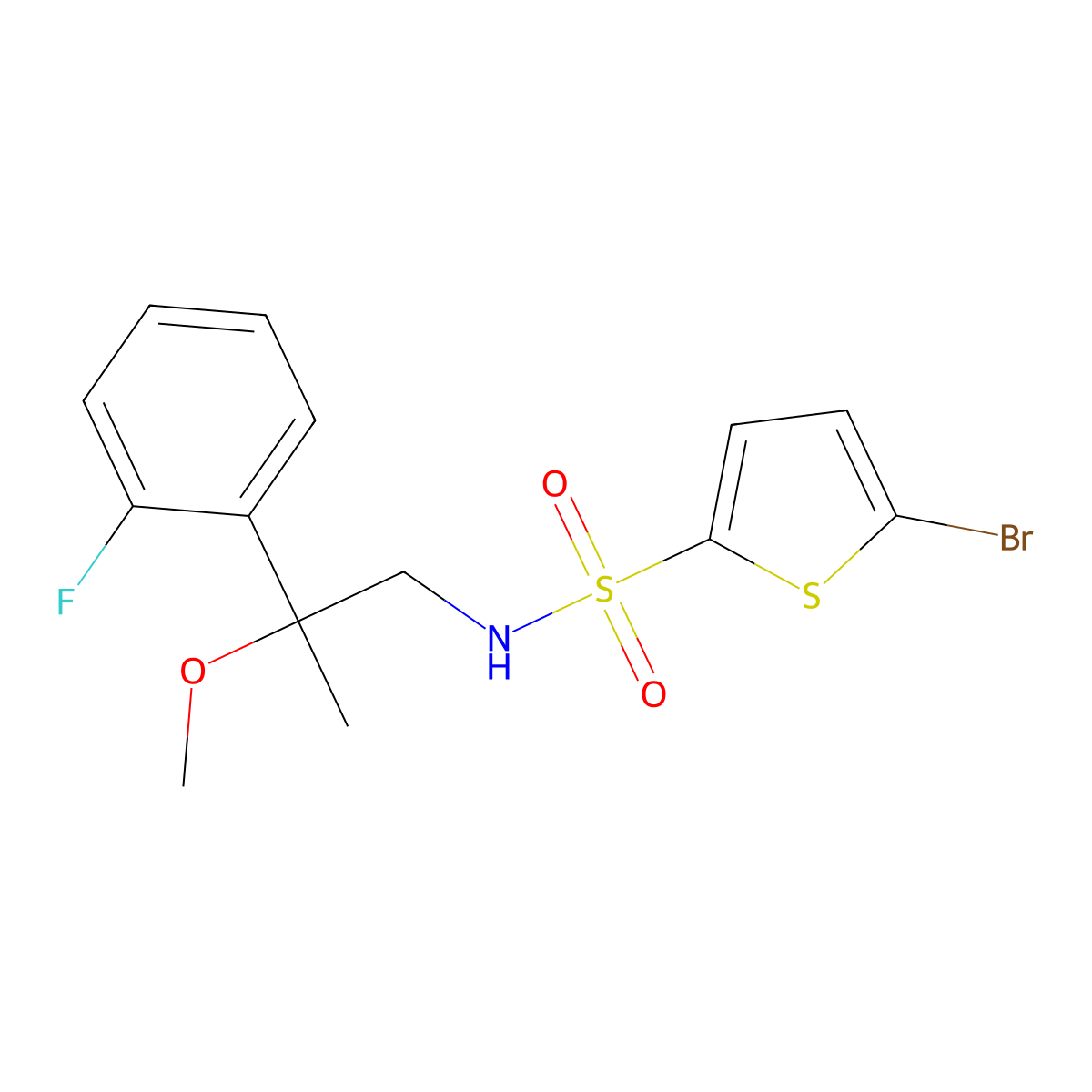 5-Bromo-N-[2-(2-fluorophenyl)-2-methoxypropyl]thiophene-2-sulfonamide molecular structure, CAS 1797282-00-8