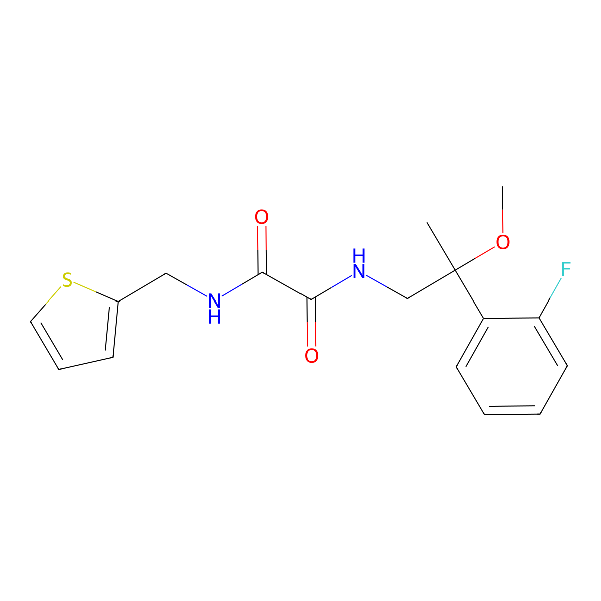 N1-(2-(2-fluorophenyl)-2-methoxypropyl)-N2-(thiophen-2-ylmethyl)oxalamide molecular structure, CAS 1797282-05-3
