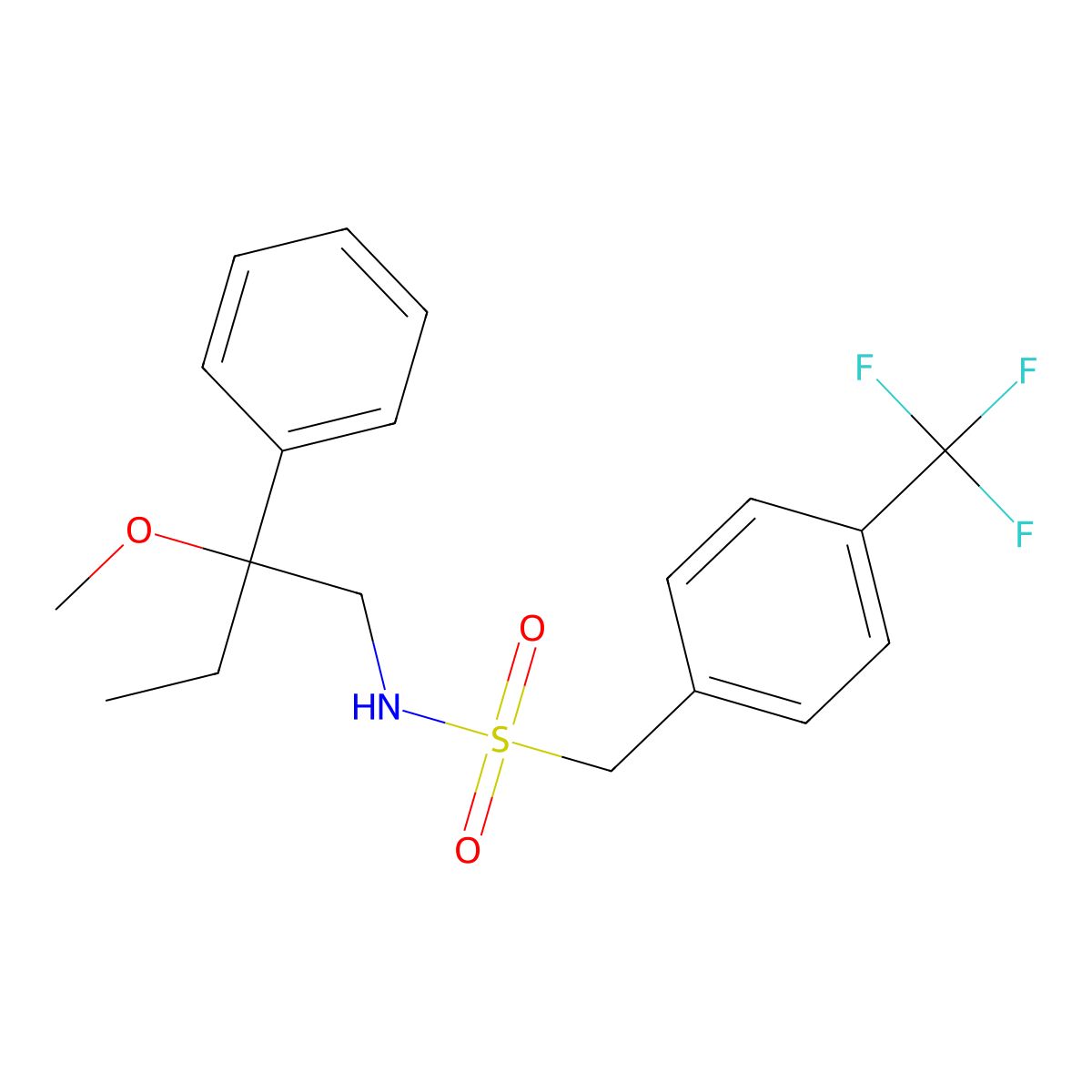 N-(2-Methoxy-2-phenylbutyl)-1-[4-(trifluoromethyl)phenyl]methanesulfonamide molecular structure, CAS 1797282-32-6