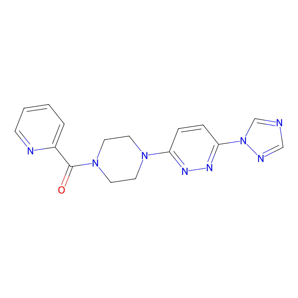 (4-(6-(1H-1,2,4-triazol-1-yl)pyridazin-3-yl)piperazin-1-yl)(pyridin-2-yl)methanone molecular structure, CAS 1797283-53-4