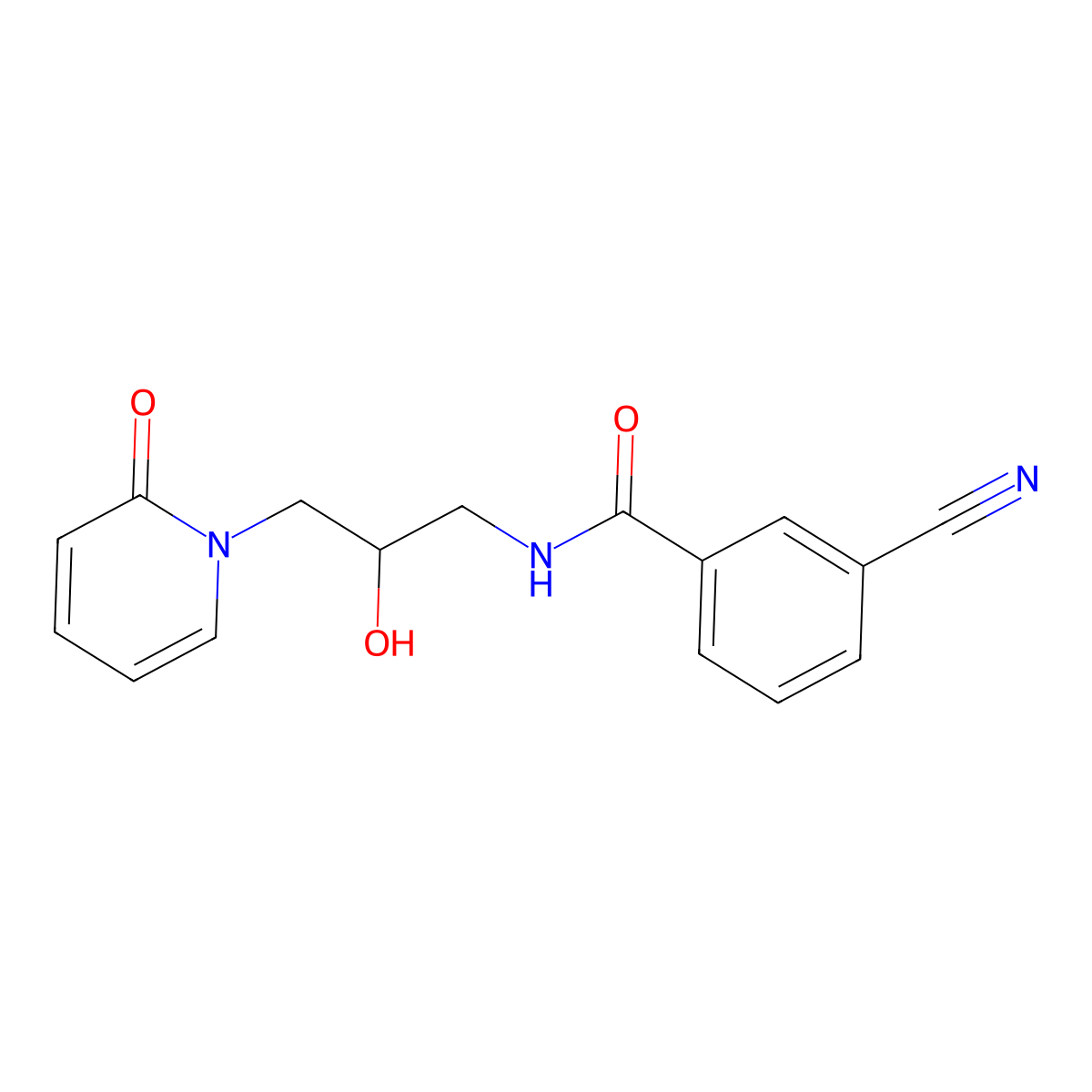 3-cyano-N-(2-hydroxy-3-(2-oxopyridin-1(2H)-yl)propyl)benzamide molecular structure, CAS 1797284-43-5