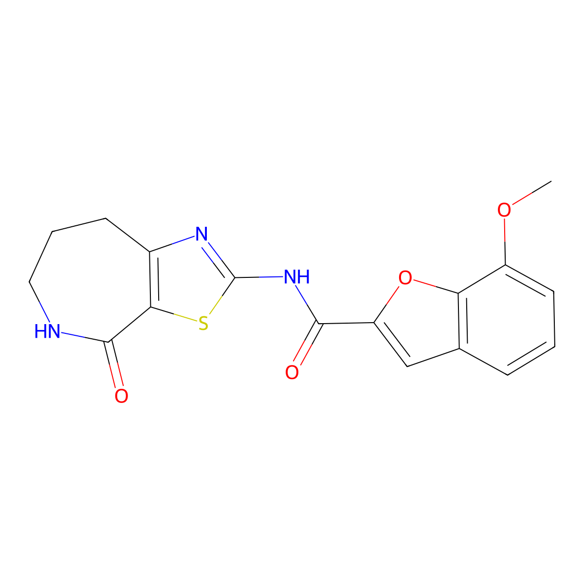 7-methoxy-N-(4-oxo-5,6,7,8-tetrahydro-4H-thiazolo[5,4-c]azepin-2-yl)benzofuran-2-carboxamide molecular structure, CAS 1797284-55-9