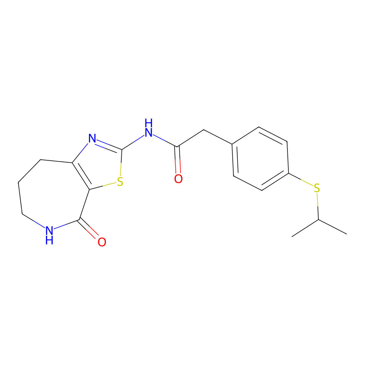 2-(4-(isopropylthio)phenyl)-N-(4-oxo-5,6,7,8-tetrahydro-4H-thiazolo[5,4-c]azepin-2-yl)acetamide molecular structure, CAS 1797284-63-9