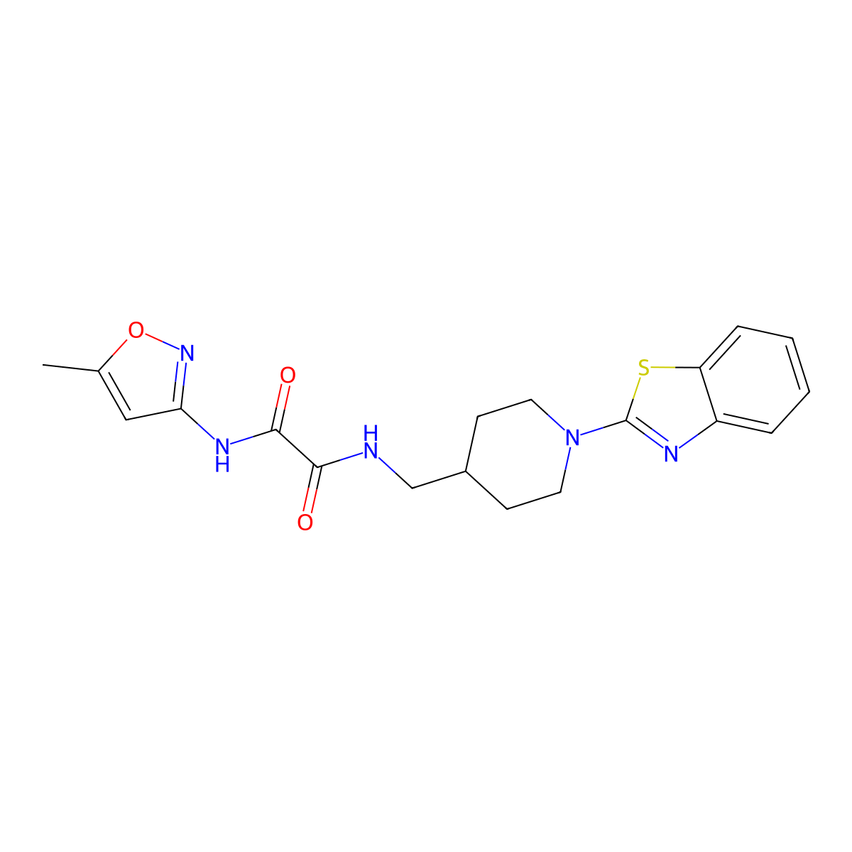 N1-((1-(benzo[d]thiazol-2-yl)piperidin-4-yl)methyl)-N2-(5-methylisoxazol-3-yl)oxalamide molecular structure, CAS 1797284-71-9