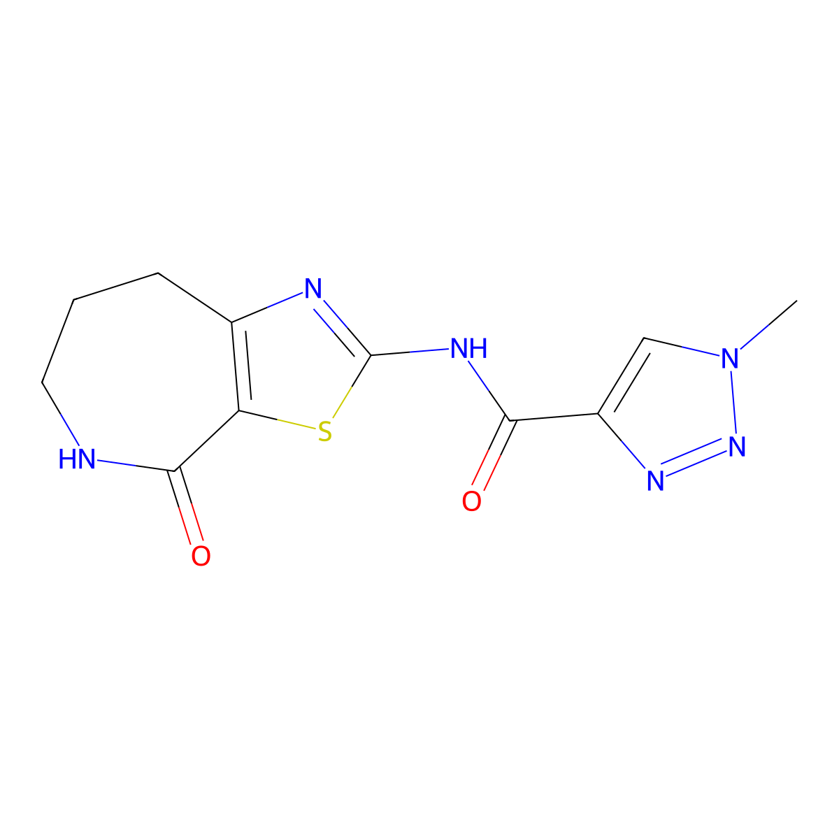1-methyl-N-(4-oxo-5,6,7,8-tetrahydro-4H-thiazolo[5,4-c]azepin-2-yl)-1H-1,2,3-triazole-4-carboxamide molecular structure, CAS 1797284-75-3