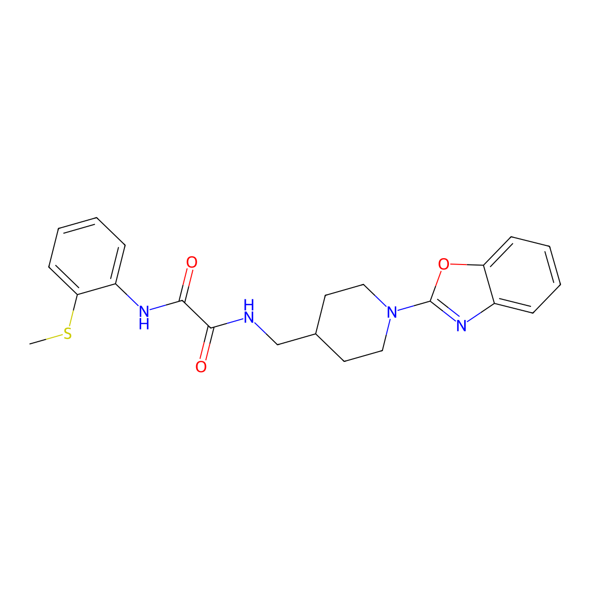 N1-((1-(benzo[d]oxazol-2-yl)piperidin-4-yl)methyl)-N2-(2-(methylthio)phenyl)oxalamide molecular structure, CAS 1797284-79-7