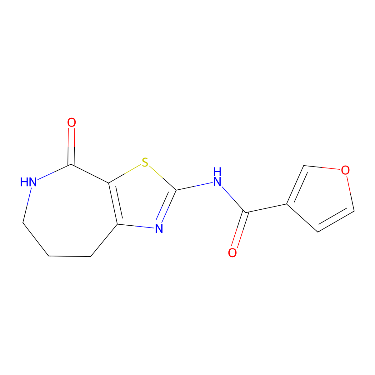 N-(4-oxo-5,6,7,8-tetrahydro-4H-thiazolo[5,4-c]azepin-2-yl)furan-3-carboxamide molecular structure, CAS 1797284-87-7