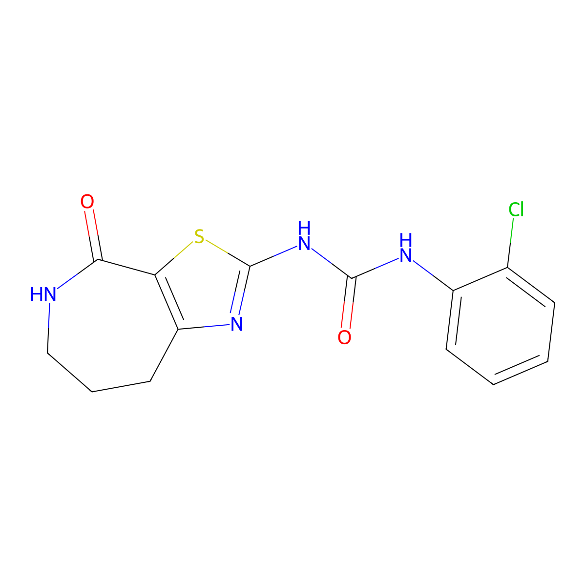 1-(2-chlorophenyl)-3-(4-oxo-5,6,7,8-tetrahydro-4H-thiazolo[5,4-c]azepin-2-yl)urea molecular structure, CAS 1797285-10-9