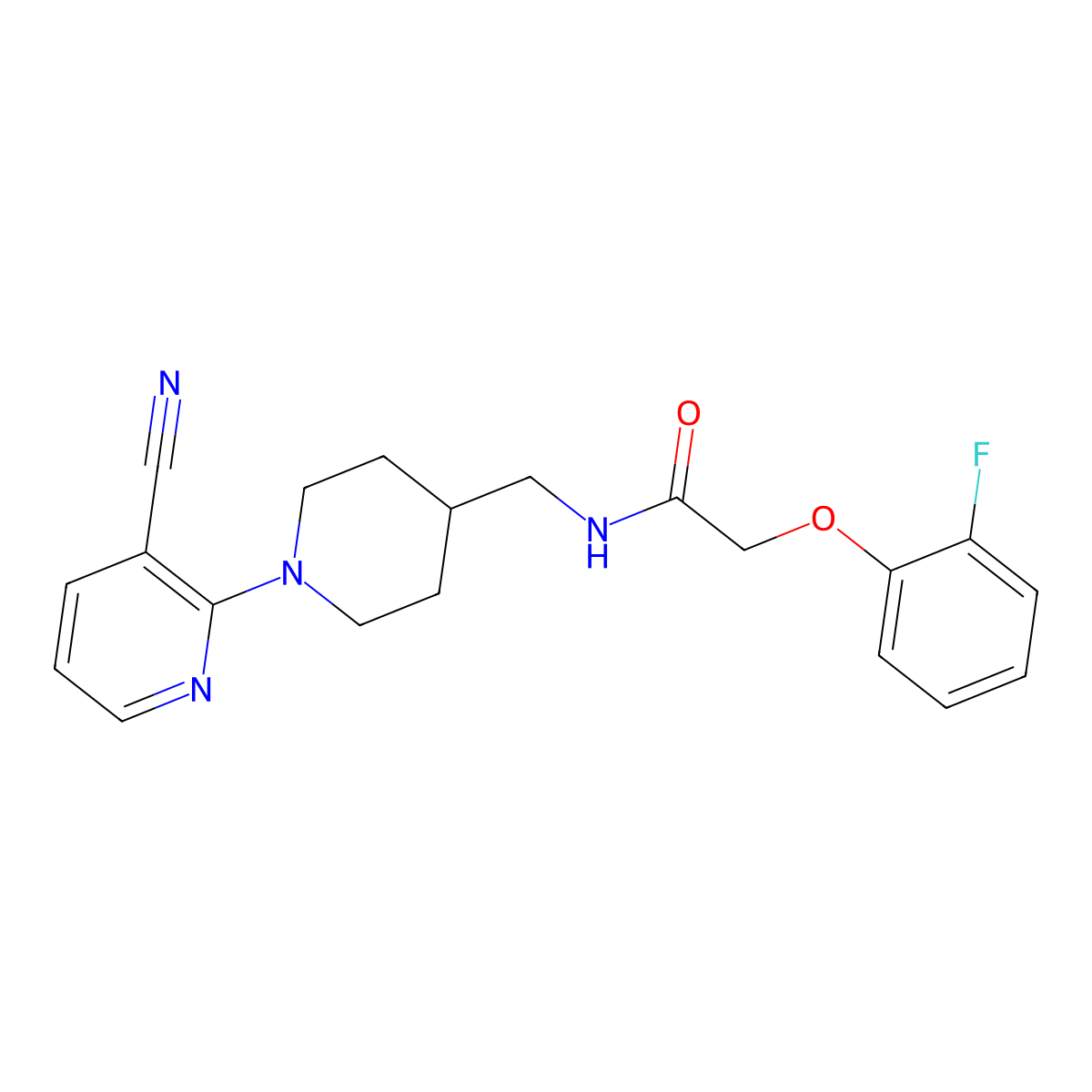 N-((1-(3-cyanopyridin-2-yl)piperidin-4-yl)methyl)-2-(2-fluorophenoxy)acetamide molecular structure, CAS 1797285-17-6
