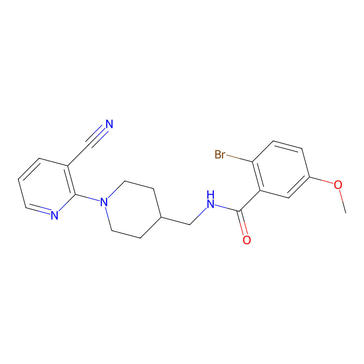 2-bromo-N-{[1-(3-cyanopyridin-2-yl)piperidin-4-yl]methyl}-5-methoxybenzamide molecular structure, CAS 1797285-24-5