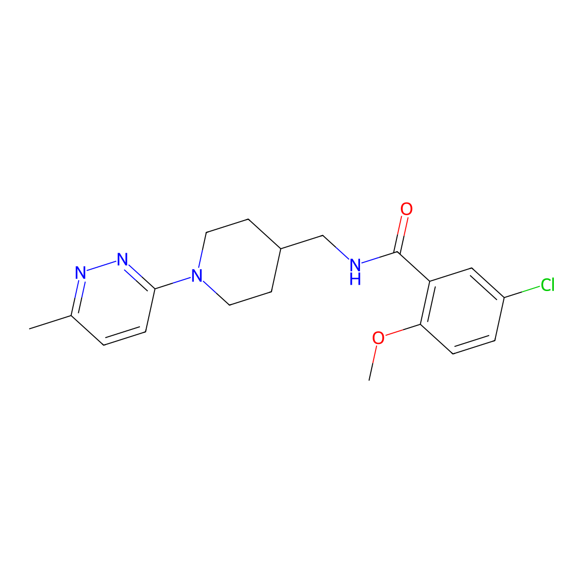 5-chloro-2-methoxy-N-{[1-(6-methylpyridazin-3-yl)piperidin-4-yl]methyl}benzamide molecular structure, CAS 1797285-32-5