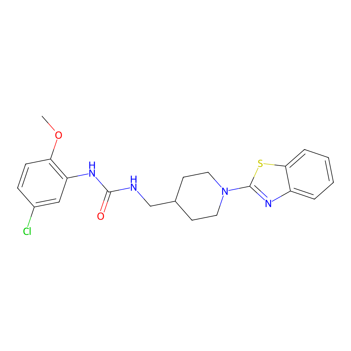 1-((1-(Benzo[d]thiazol-2-yl)piperidin-4-yl)methyl)-3-(5-chloro-2-methoxyphenyl)urea molecular structure, CAS 1797285-57-4
