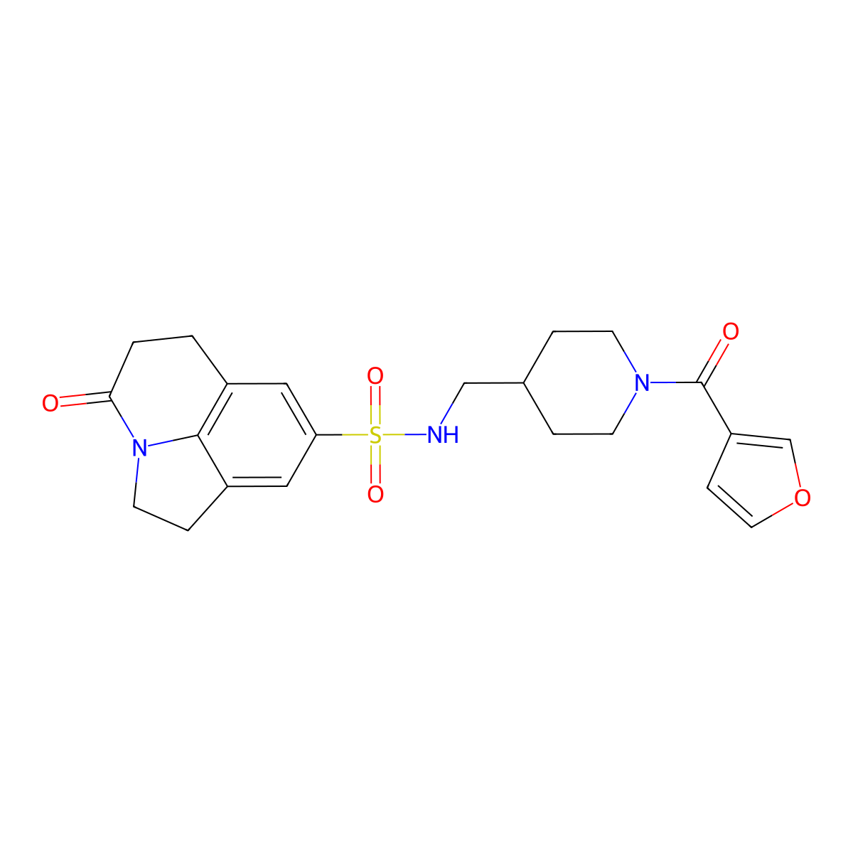N-((1-(furan-3-carbonyl)piperidin-4-yl)methyl)-4-oxo-2,4,5,6-tetrahydro-1H-pyrrolo[3,2,1-ij]quinoline-8-sulfonamide molecular structure, CAS 1797285-85-8
