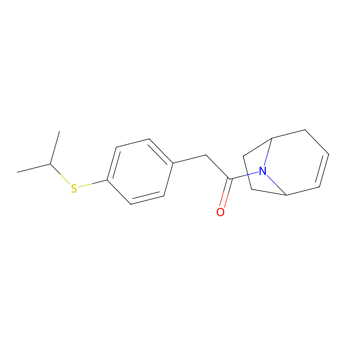 1-((1R,5S)-8-azabicyclo[3.2.1]oct-2-en-8-yl)-2-(4-(isopropylthio)phenyl)ethanone molecular structure, CAS 1797286-31-7