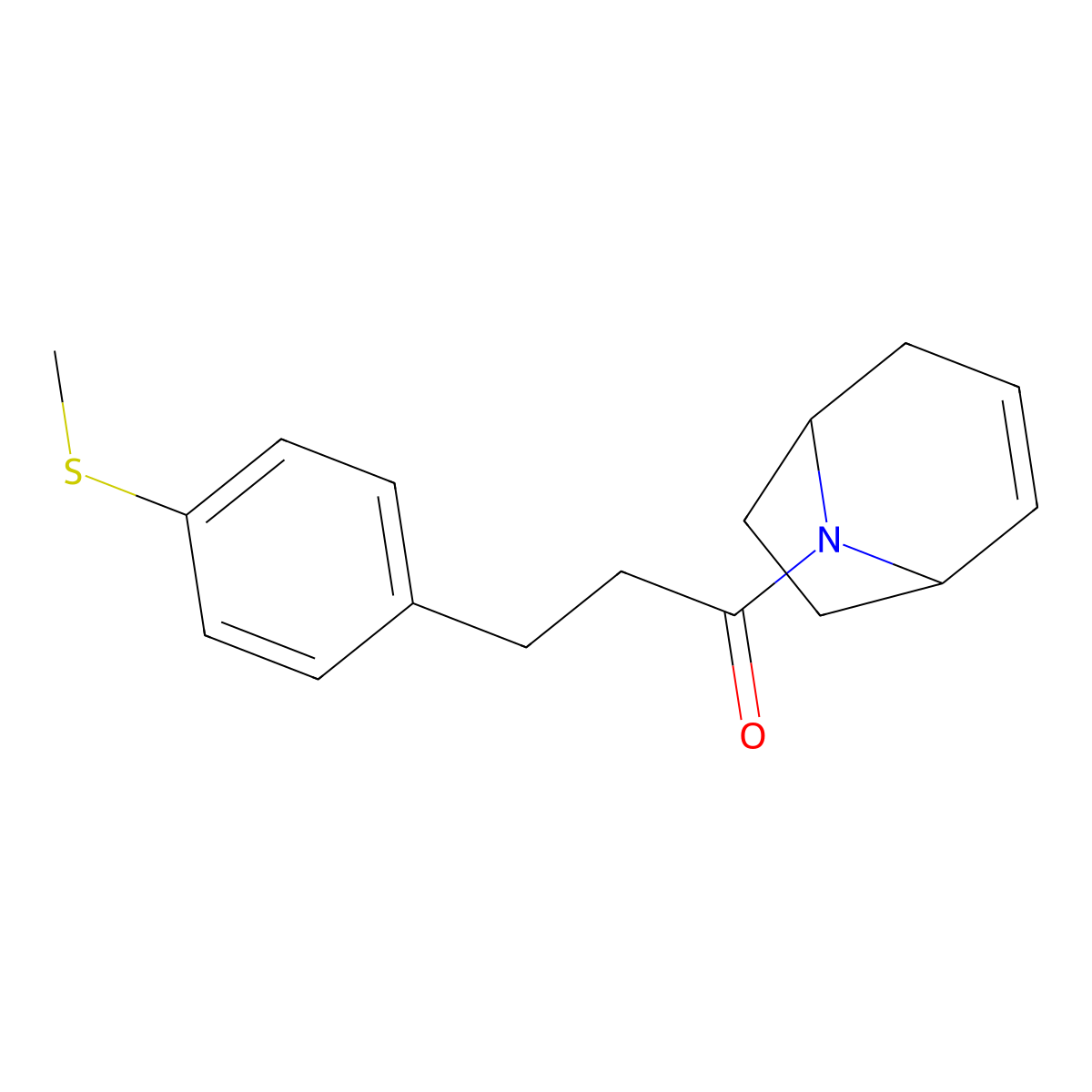1-((1R,5S)-8-azabicyclo[3.2.1]oct-2-en-8-yl)-3-(4-(methylthio)phenyl)propan-1-one molecular structure, CAS 1797286-53-3