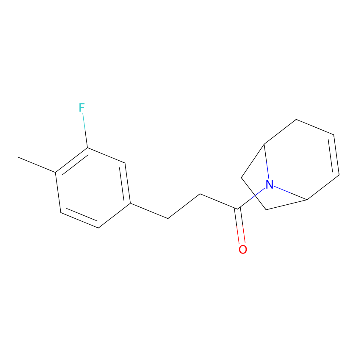 1-((1R,5S)-8-azabicyclo[3.2.1]oct-2-en-8-yl)-3-(3-fluoro-4-methylphenyl)propan-1-one molecular structure, CAS 1797286-58-8