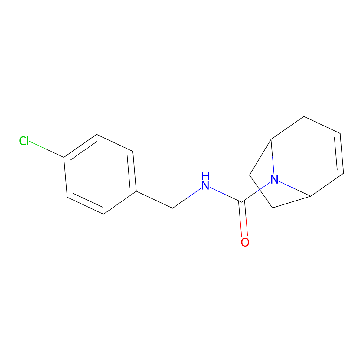 N-[(4-Chlorophenyl)methyl]-8-azabicyclo[3.2.1]oct-2-ene-8-carboxamide molecular structure, CAS 1797286-75-9