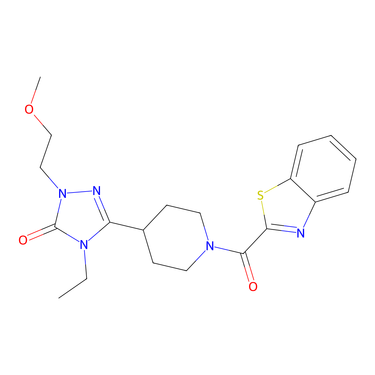 3-(1-(benzo[d]thiazole-2-carbonyl)piperidin-4-yl)-4-ethyl-1-(2-methoxyethyl)-1H-1,2,4-triazol-5(4H)-one molecular structure, CAS 1797287-08-1