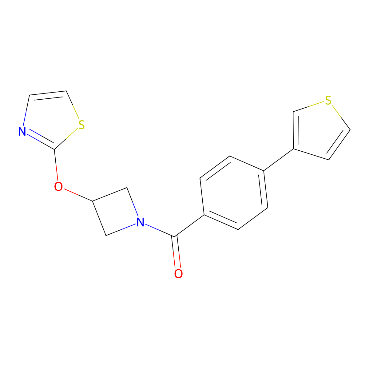 (3-(Thiazol-2-yloxy)azetidin-1-yl)(4-(thiophen-3-yl)phenyl)methanone molecular structure, CAS 1797287-39-8