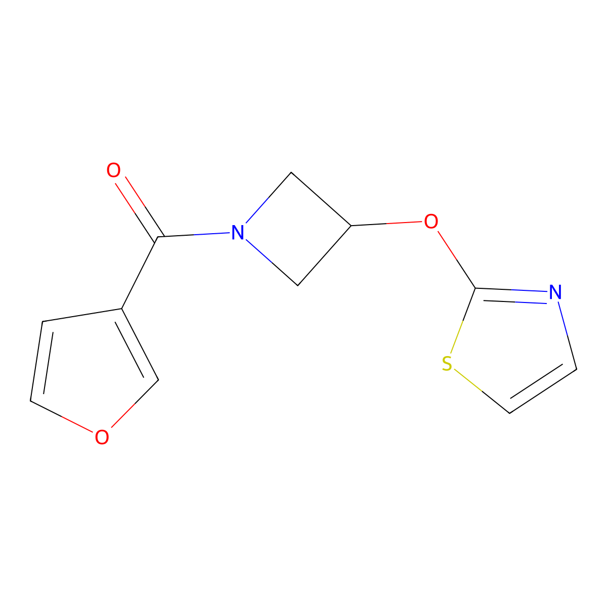 Furan-3-yl(3-(thiazol-2-yloxy)azetidin-1-yl)methanone molecular structure, CAS 1797287-57-0