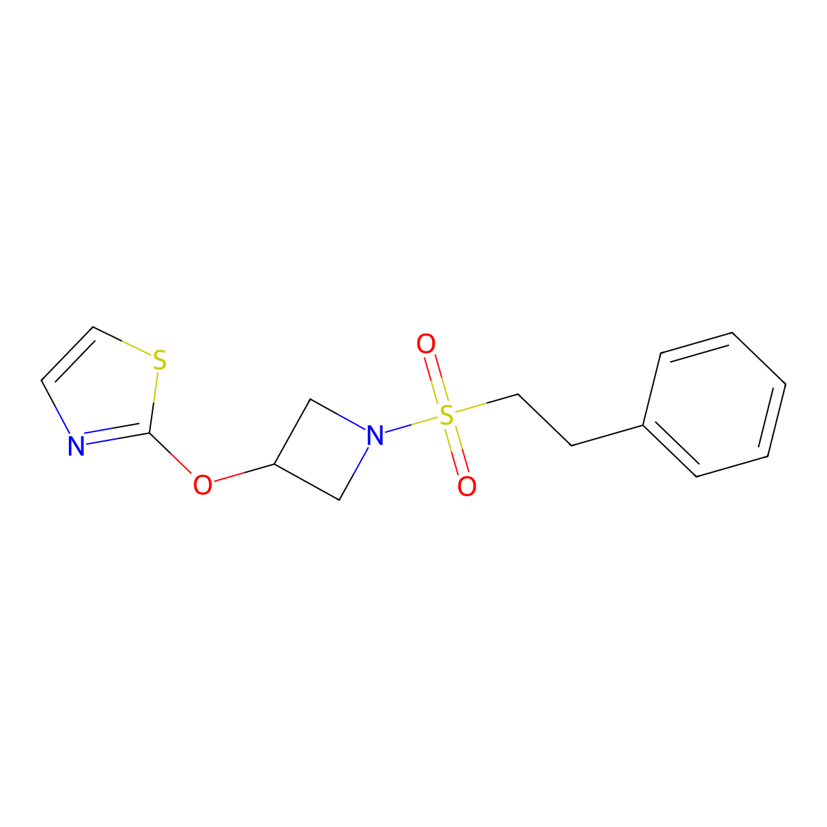 2-((1-(Phenethylsulfonyl)azetidin-3-yl)oxy)thiazole molecular structure, CAS 1797287-66-1