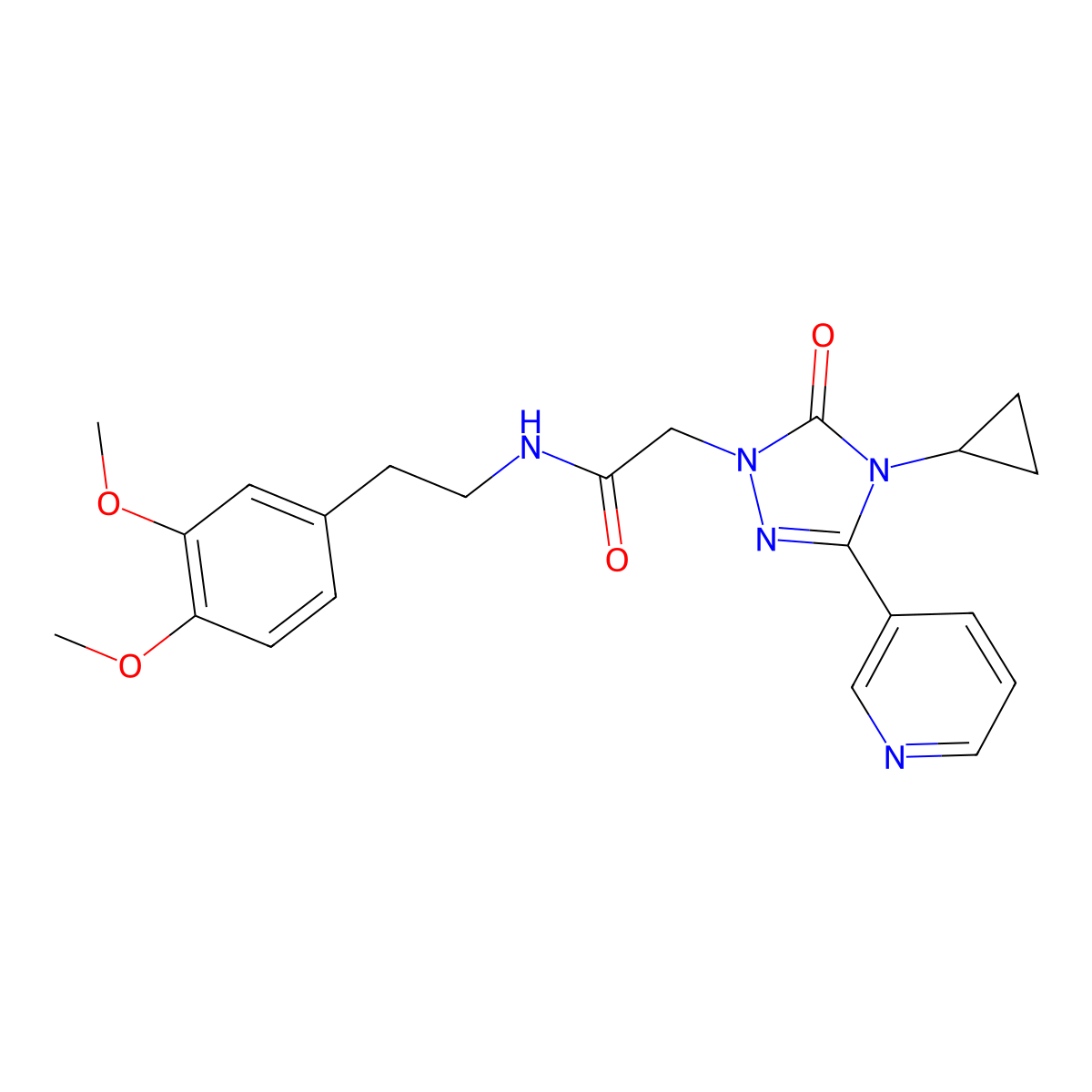2-[4-cyclopropyl-5-oxo-3-(pyridin-3-yl)-4,5-dihydro-1H-1,2,4-triazol-1-yl]-N-[2-(3,4-dimethoxyphenyl)ethyl]acetamide molecular structure, CAS 1797287-71-8