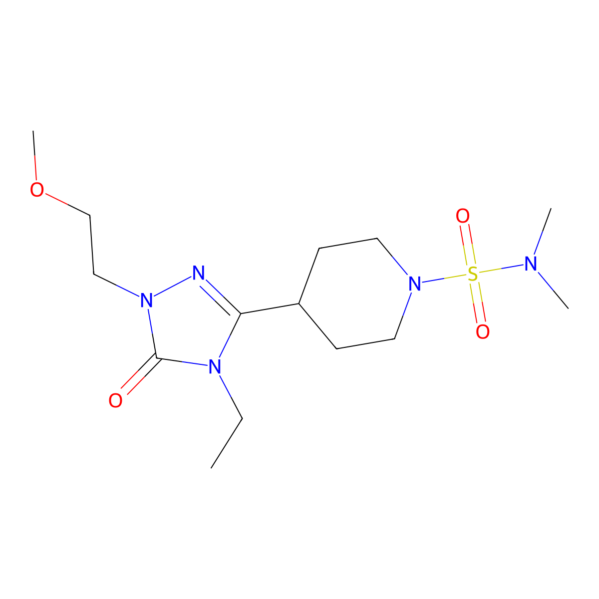 4-[4-ethyl-1-(2-methoxyethyl)-5-oxo-4,5-dihydro-1H-1,2,4-triazol-3-yl]-N,N-dimethylpiperidine-1-sulfonamide molecular structure, CAS 1797288-25-5