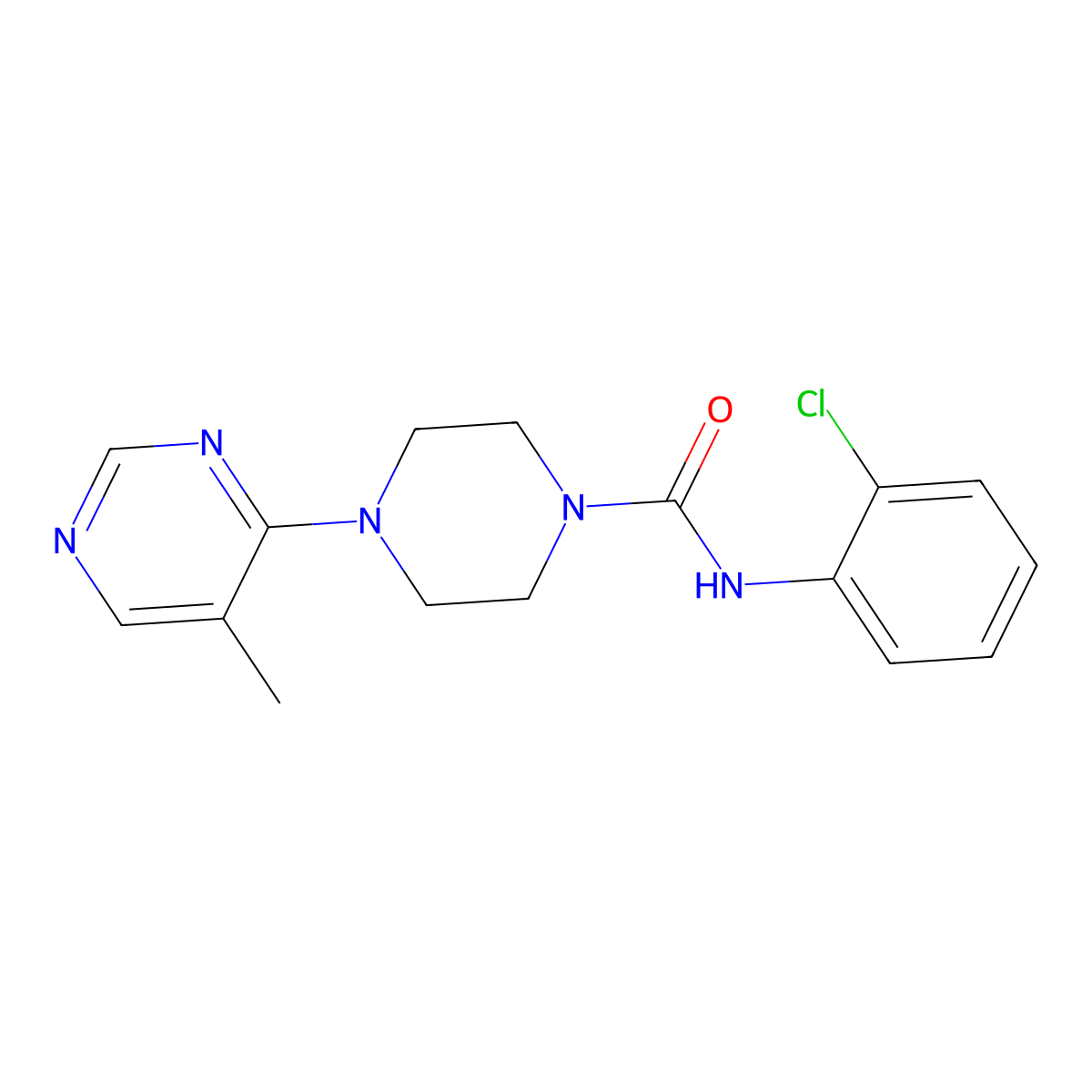 N-(2-chlorophenyl)-4-(5-methylpyrimidin-4-yl)piperazine-1-carboxamide molecular structure, CAS 1797288-97-1