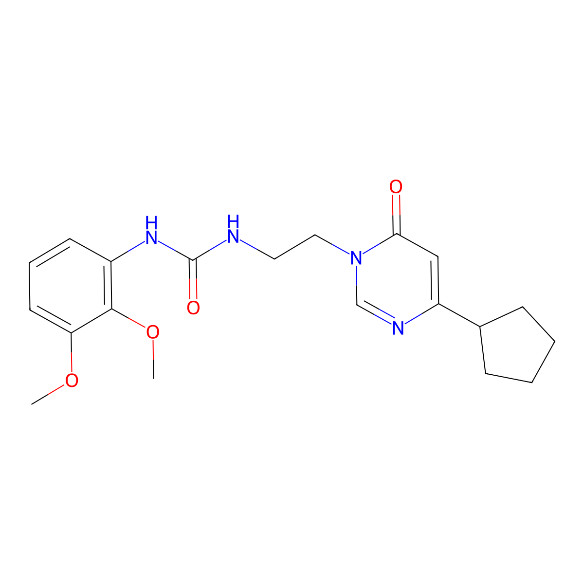 1-(2-(4-cyclopentyl-6-oxopyrimidin-1(6H)-yl)ethyl)-3-(2,3-dimethoxyphenyl)urea molecular structure, CAS 1797289-22-5