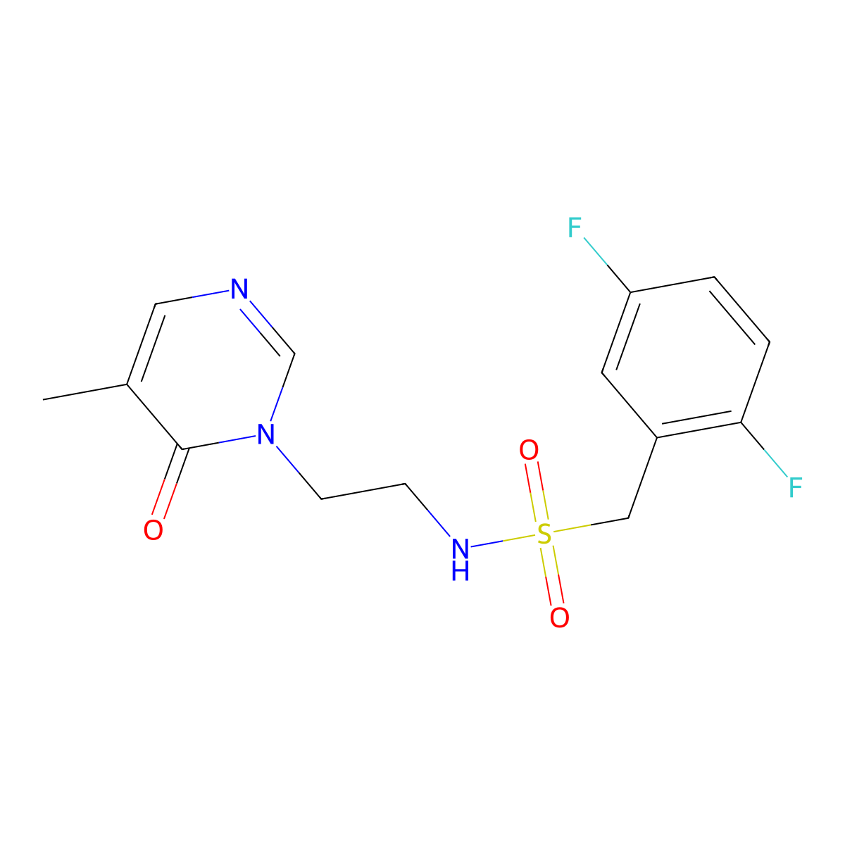 1-(2,5-difluorophenyl)-N-(2-(5-methyl-6-oxopyrimidin-1(6H)-yl)ethyl)methanesulfonamide molecular structure, CAS 1797289-50-9