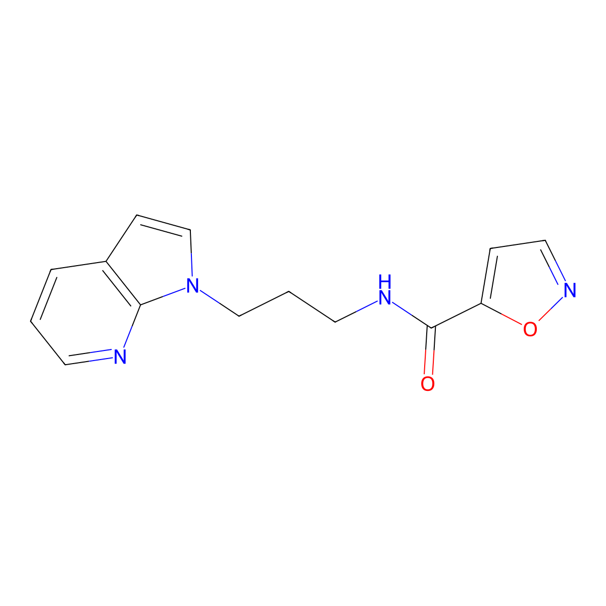 N-(3-(1H-pyrrolo[2,3-b]pyridin-1-yl)propyl)isoxazole-5-carboxamide molecular structure, CAS 1797289-76-9