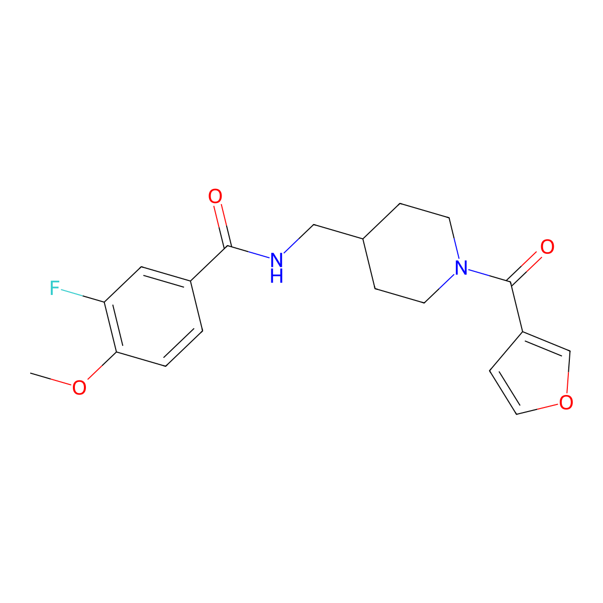 3-Fluoro-N-{[1-(furan-3-carbonyl)piperidin-4-YL]methyl}-4-methoxybenzamide molecular structure, CAS 1797290-46-0