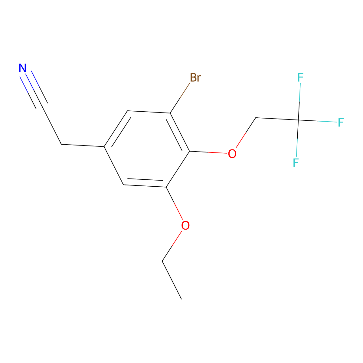 2-[3-Bromo-5-ethoxy-4-(2,2,2-trifluoroethoxy)phenyl]acetonitrile molecular structure, CAS 1797290-47-1