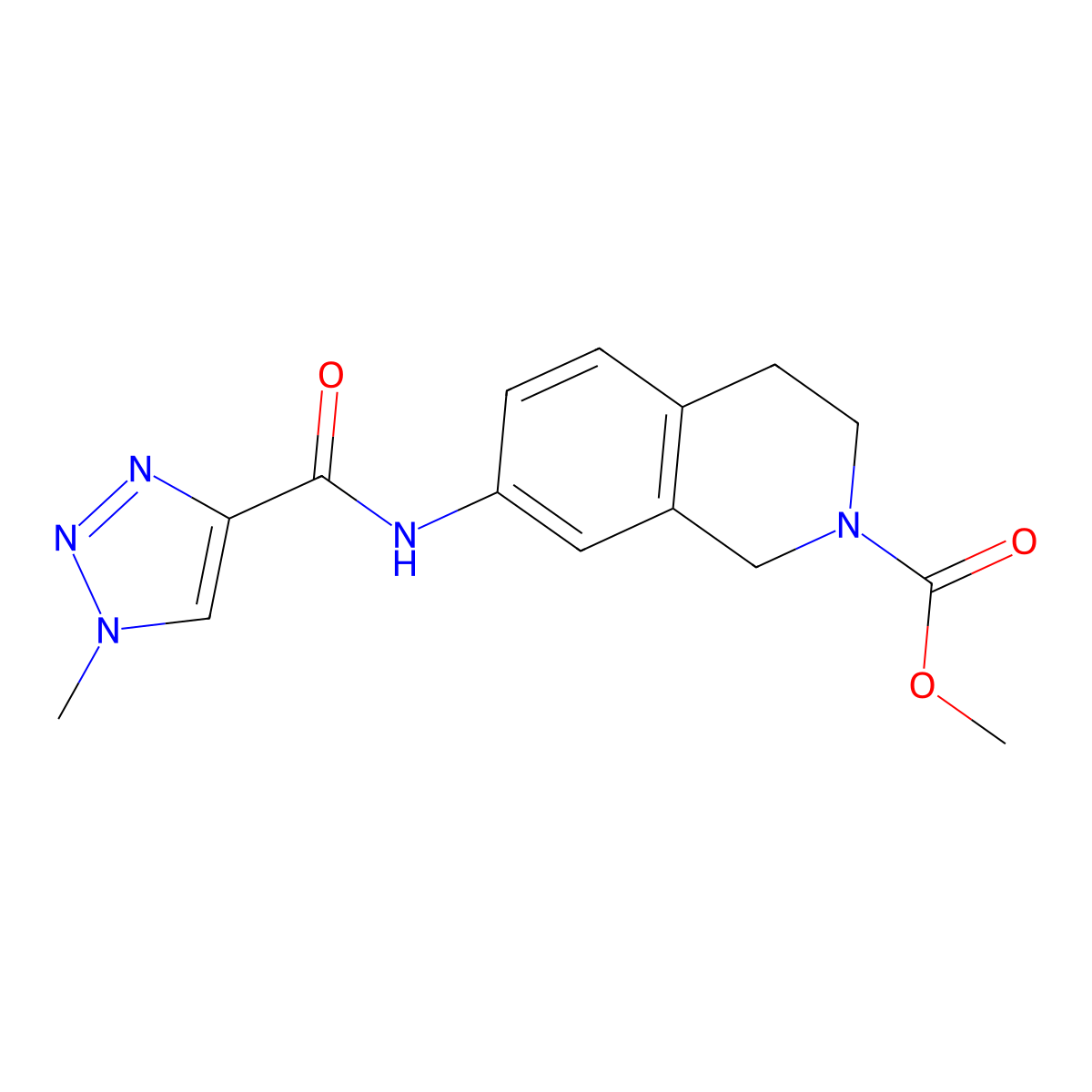 methyl 7-(1-methyl-1H-1,2,3-triazole-4-carboxamido)-3,4-dihydroisoquinoline-2(1H)-carboxylate molecular structure, CAS 1797290-88-0