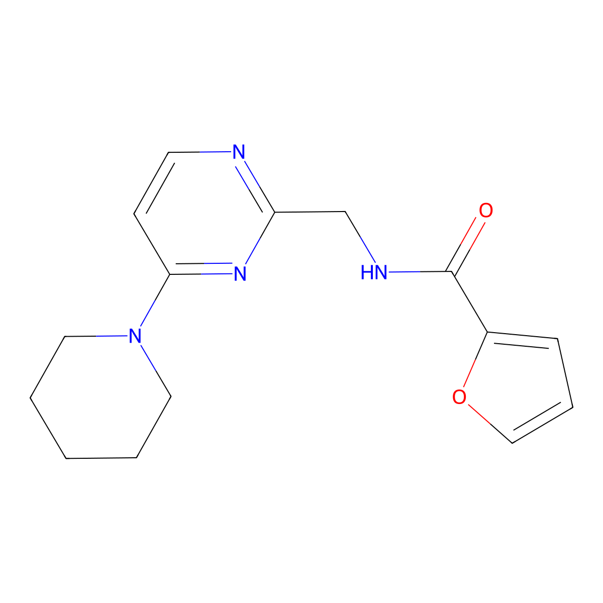 N-{[4-(piperidin-1-yl)pyrimidin-2-yl]methyl}furan-2-carboxamide molecular structure, CAS 1797292-04-6
