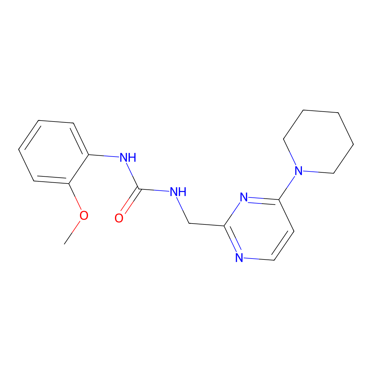 1-(2-Methoxyphenyl)-3-{[4-(piperidin-1-yl)pyrimidin-2-yl]methyl}urea molecular structure, CAS 1797292-12-6