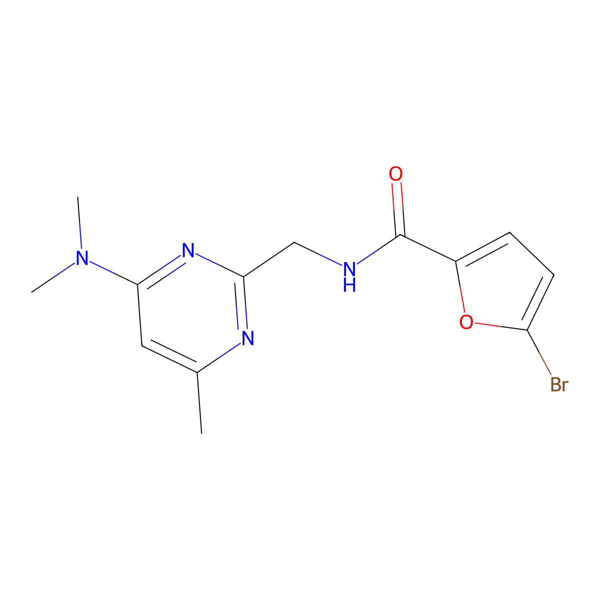 5-bromo-N-{[4-(dimethylamino)-6-methylpyrimidin-2-yl]methyl}furan-2-carboxamide molecular structure, CAS 1797292-33-1
