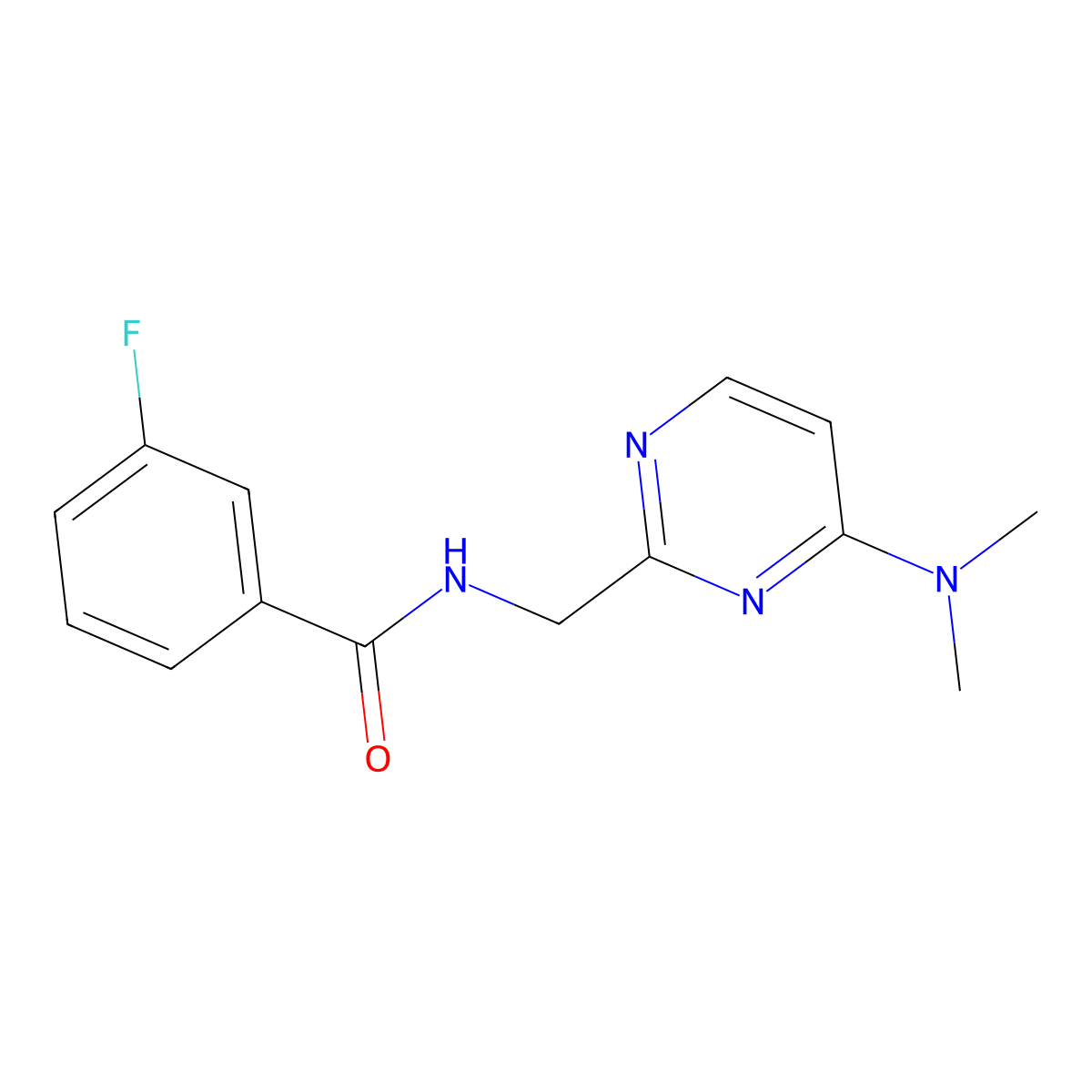 N-((4-(dimethylamino)pyrimidin-2-yl)methyl)-3-fluorobenzamide molecular structure, CAS 1797292-46-6
