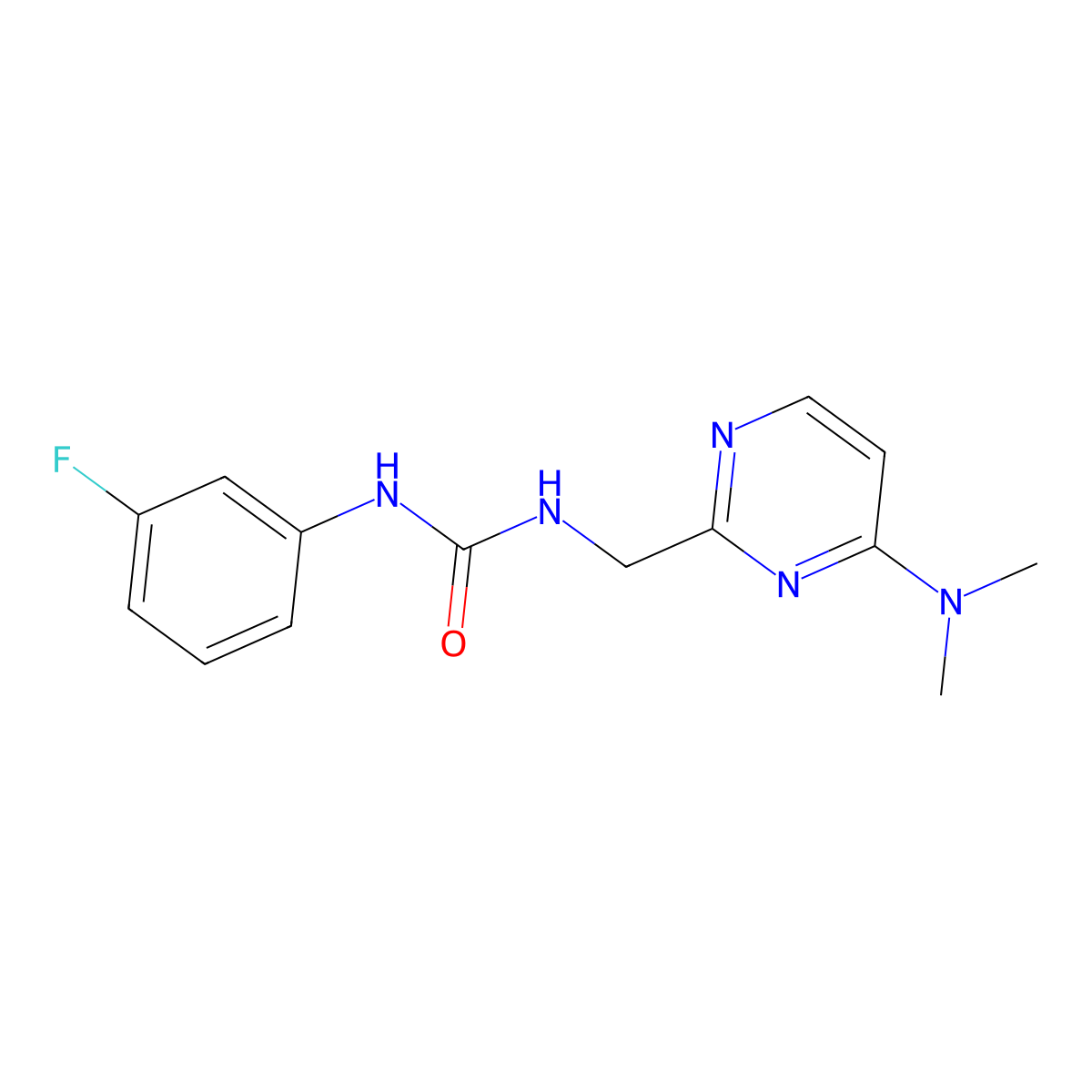 1-((4-(Dimethylamino)pyrimidin-2-yl)methyl)-3-(3-fluorophenyl)urea molecular structure, CAS 1797292-51-3