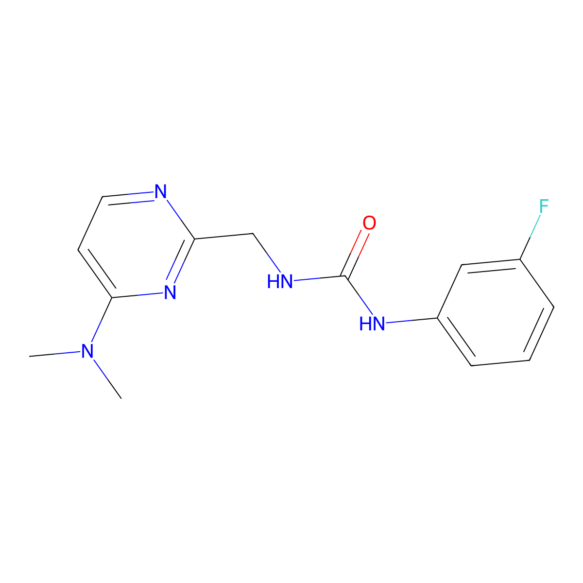 1-((4-(Dimethylamino)pyrimidin-2-yl)methyl)-3-(3-fluorophenyl)urea molecular structure, CAS 1797292-51-3
