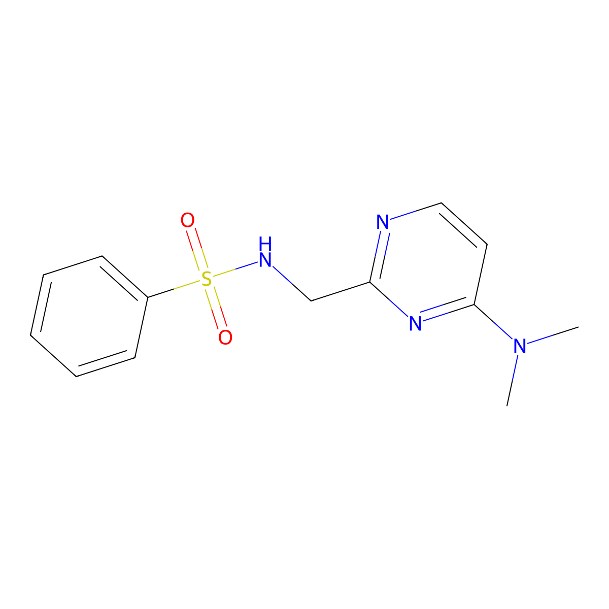 N-{[4-(dimethylamino)pyrimidin-2-yl]methyl}benzenesulfonamide molecular structure, CAS 1797292-56-8
