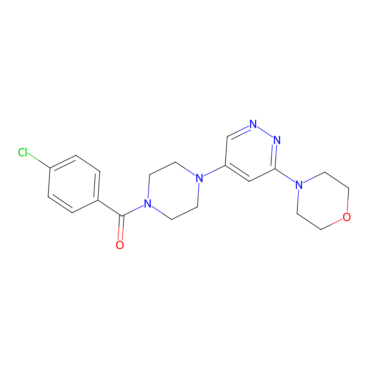 (4-Chlorophenyl)(4-(6-morpholinopyridazin-4-yl)piperazin-1-yl)methanone molecular structure, CAS 1797292-96-6