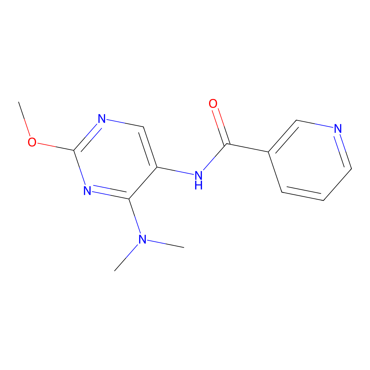 N-(4-(dimethylamino)-2-methoxypyrimidin-5-yl)nicotinamide molecular structure, CAS 1797293-04-9