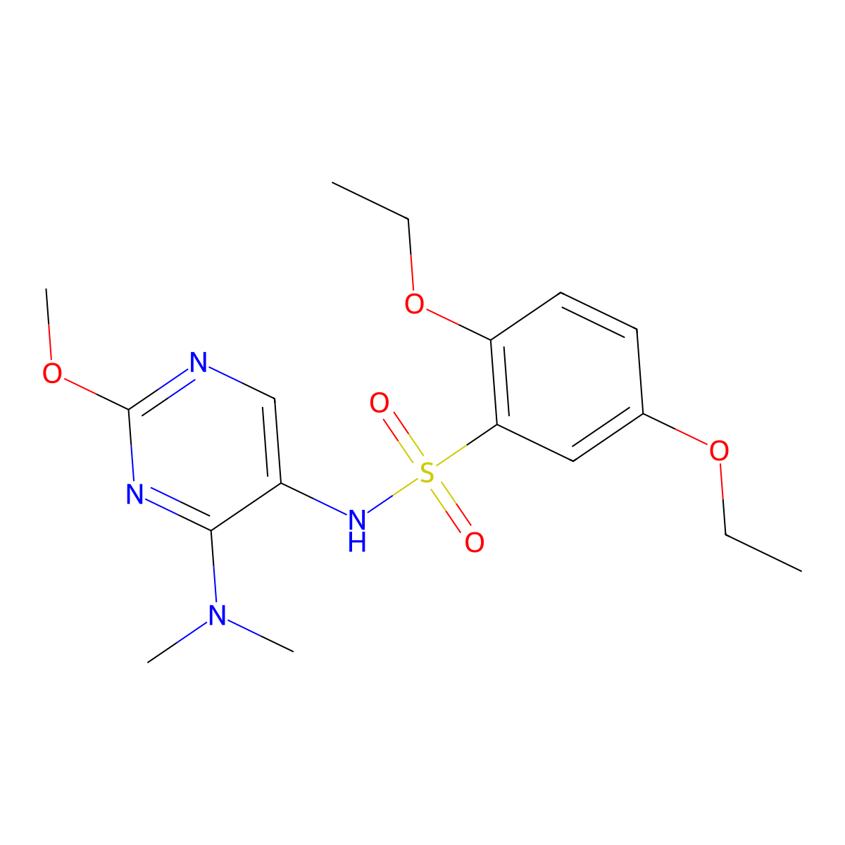 N-(4-(dimethylamino)-2-methoxypyrimidin-5-yl)-2,5-diethoxybenzenesulfonamide molecular structure, CAS 1797293-13-0