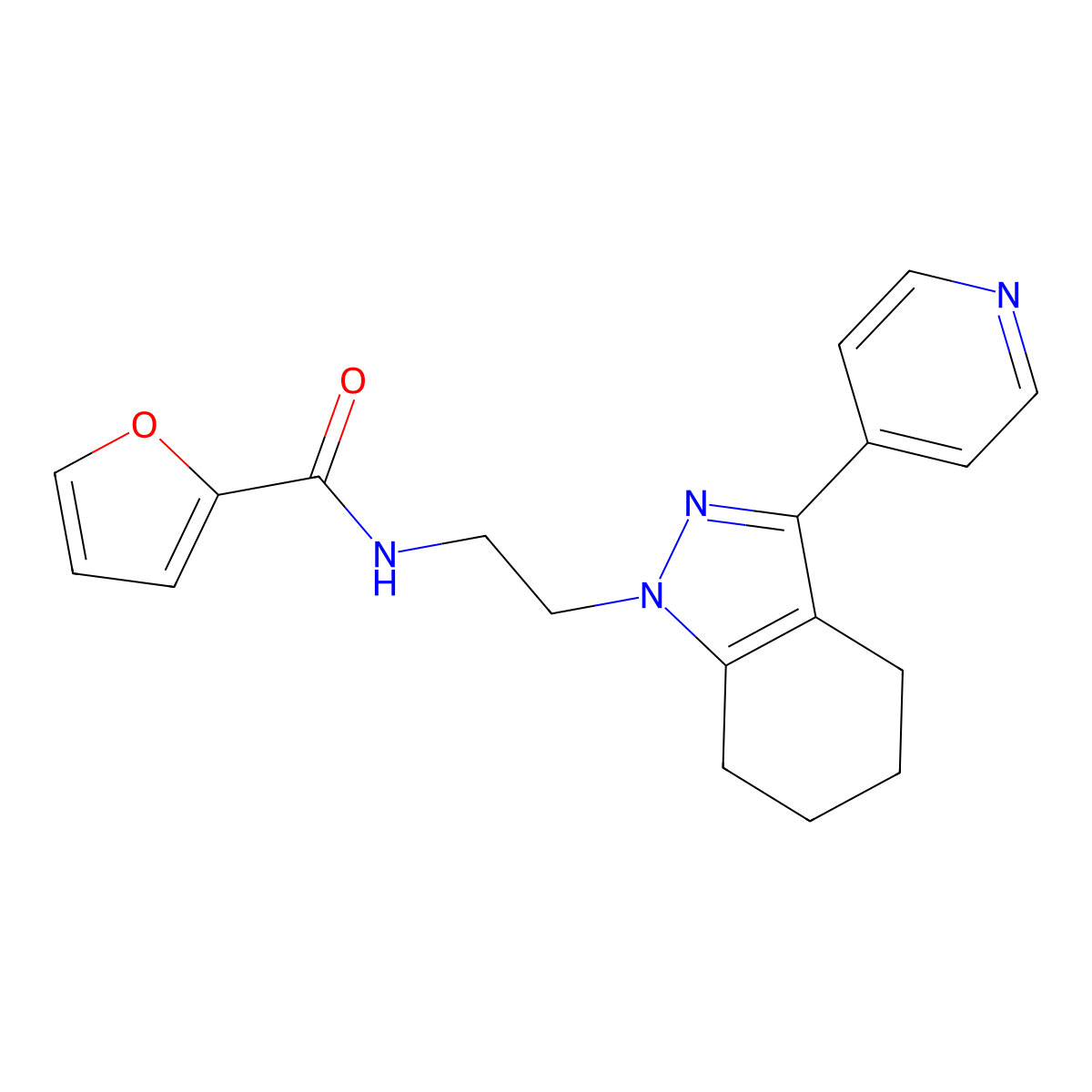 N-(2-(3-(pyridin-4-yl)-4,5,6,7-tetrahydro-1H-indazol-1-yl)ethyl)furan-2-carboxamide molecular structure, CAS 1797293-47-0